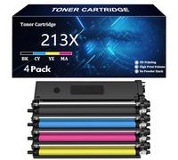 213X Toner Cartridge Replacement for HP 213X W2130X W2131X W2132X W2133X for HP Color LaserJet Enterprise 5700dn 5800dn 6700dn 6701dn 6800dn 6801dn Printer with Chip,4 Color-4 Pack