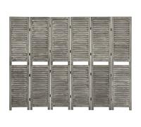 (214 x 166 cm) vidaXL Solid Wood 6-Panel Room Divider Home Indoor Furniture Grey Multi Sizes
