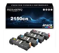 2150 / 2155 Toner Cartridge for Dell 2150cn 2150cdn 2155cn 2155cdn Printer | High Yield 331-0719 331-0716 331-0717 331-0718 Toner Cartridges Replacement,4 Colors-1 Pack