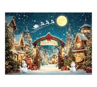 215x155cm/7x5ft Christmas Backdrop, North Pole Xmas Tree Winter Snowy Scene Photography Background for Family Holiday Party Decoration Photo Studio Props Banner