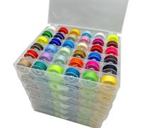 216 Pcs Bobbins for Sewing Machine, Assorted Color Bobbin Thread with Case