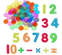 216 Pcs Counters, Place Value Counters, Plastic Counters, Maths Counters, Counters for Maths, Coloured Counters, Mathematical Symbol Tiles, Maths Counters for Kids, for Kids Math Counting Education