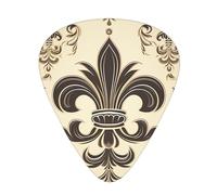 216 Pcs Guitar Picks in Bulk, 3 Pcs Guitar Picks in Different Thickness, Customizable Guitar Picks with Storage Box, Fleur de Lis and Coat, Gentleman Guitar Accessories, for Bass