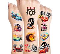 216 Pcs Two Fast Temporary Tattoos for Race Car Theme Party Decorations - 2 Fast 2 Curious Style Party Tattoos Stickers, Racing Enthusiast Temporary Tattoos for Theme Birthdays