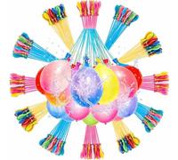 216 Pcs Water Balloons, Reusable Water Balloons with Quick-Fill System, Vibrant Multi-Color Water Bombs for Outdoor Water Fights, Pool Parties and Family Gatherings, 12 Bundles of 18 Balloons