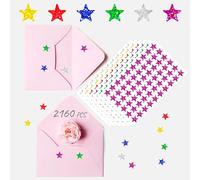 2160 PCS Holographic Star Stickers, 6 Colors Shiny Sparkle Star Stickers Water/Tear Resistant Self Adhesive Stickers Reward Behavior Chart Labels for Kids Students Teachers Supplies (0.6” Each)