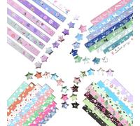 2160Pcs Origami Stars Paper, Colorful Star Folding Paper Pastel Oragami Papers Strips for Lucky Stars Solid Color Star Decoration, Star Papers Strips for Kids Adults DIY Crafts Crafts Decoration