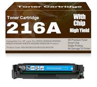 216A Black Yellow Magenta Cyan Toner Cartridges with Chip Compatible W2410A W2411A W2412A W2413A Toner for HP M155A M155DW M155NW M182N M182NW M183FW M183NW M183FDW,Cyan-216A