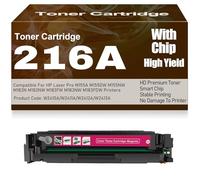 216A Black Yellow Magenta Cyan Toner Cartridges with Chip Compatible W2410A W2411A W2412A W2413A Toner for HP M155A M155DW M155NW M182N M182NW M183FW M183NW M183FDW,Magenta-216A