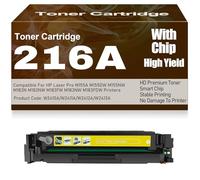 216A Black Yellow Magenta Cyan Toner Cartridges with Chip Compatible W2410A W2411A W2412A W2413A Toner for HP M155A M155DW M155NW M182N M182NW M183FW M183NW M183FDW,Yellow-216A