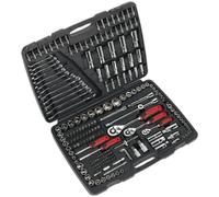 216pc PREMIUM Socket / Bit & Ratchet Handle Set - 1/4" 3/8" 1/2" Drive 6 Point Loops Multi One Size