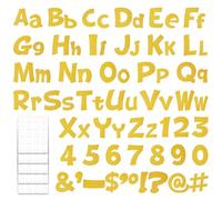 216pcs Glitter Alphabet Bulletin Board Letters, Poster Board Letters Large Letter Stickers with Glue Points Self Adhesive Bulletin Board Letters Stickers for Wall Decor Home Office Classroom (Gold)