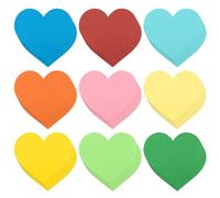 216pcs Paper Hearts Cut Outs, 9 Colors Large Heart Shape Paper Cutouts Cute Bulletin Board Decorations Suitable for DIY Craft Valentines Party School Decoration Supplies