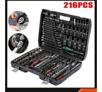 216Pcs Socket Set 1/4 3/8 1/2" Spanner Drive Ratchet Wrench Mechanic Tool Kit Uk