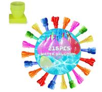 216Pcs Water Balloons for Kids,12 Bunch of Water Balloon Self Sealing Quick Easy Fill,Colorful Splash Water Balls Bombs for Kid Adults Outdoor Garden Beach Family Gatherings Pool Party Fight Water Toy