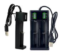 21700 Battery Charger Set with Single and Double Slots, 3.7V Battery Charger, Universal Batterys Chargers with LED Indicator, Universal for 3.7V Li-ion Rechargeable Batteries
