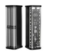 21700 Power Bank Case for 8X Flat 21700 Batteries, 22.5W Dual Output with PD Fast Charging, Transparent High-Strength ABS Shell, LED Power Display, Compatible with USB-C Devices - Black/for Orange