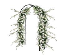 218 cm Garden Arch Outdoor Steel Arbor Decorative Arch with Stakes