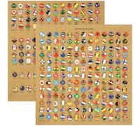 218 Pcs National Flag Push Pins World Map Markers Thumb Tacks for Travel Classroom Geography Teachers Bulletin Board Office Notice Board Stationery Set