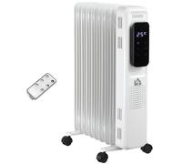 2180W Oil Filled Radiator, 9 Fin, Timer, 3 Set, Safety Cut-Off Remote White