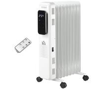 Etna HOMCOM Oil Filled 9 Pipe 2180W Radiator Heater with 3 Heat Settings & Remote Control - White, White