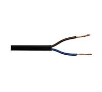 2192Y 2-Core Electric Cable 0.75mm 6A White or Black Flat Flexible (5m, Black)