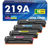 219A 219X MFP 3302FDW Toner With Chip: 4-Pack Compatible for HP 219A 219X for Color LaserJet Pro MFP 3302FDW 3302SDW 3302FDN 3302FDNG 3302FDWG 3302SDWG 3202DN 3202DW W2190A Black Cyan Yellow Magenta