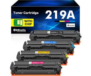 219A 219X MFP 3302FDW Toner with Chip: Compatible for HP 219A 219X Color LaserJet Pro MFP 3302FDW 3302SDW 3302FDN 3302FDNG 3302FDWG 3302SDWG 3202DN 3202DW Black Cyan Yellow Magenta W2190A 4-Pack