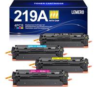 219A Toner with Chip Compatible with HP Color Laserjet Pro MFP 3302FDWG 3302SDWG 3302FDW 3302SDW 3302FDN 3202DW 3302FDNG 3202DN for HP 219 219X W2190A Black Cyan Magenta Yellow (Pack of 4)
