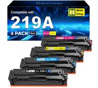 219A with Chip Compatible for HP 219A 219X Toner 4 Pack for HP Color LaserJet Pro MFP 3302fdw 3302fdwg 3302sdw 3302sdwg 3302fdn 3302fdng 3202dw 3202dn W2190S W2190X Black Cyan Yellow Magenta