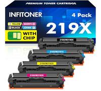 219X 219A MFP 3302FDW Toner: With Chip Compatible for HP 219X 219A with Color LaserJet Pro MFP 3302FDW 3302SDW 3302FDN 3302FDNG 3302FDWG 3302SDWG 3202DN 3202DW Black Cyan Yellow Magenta W2190X 4-Pack