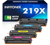 219X 219A MFP 3302FDW Toner: With Chip Compatible for HP 219X 219A with Color LaserJet Pro MFP 3302FDW 3302SDW 3302FDN 3302FDNG 3302FDWG 3302SDWG 3202DN 3202DW Black Cyan Yellow Magenta W2190X 4-Pack