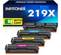 219X Compatible for HP 219A Color Pro MFP 3302FDW Toner With Chip | Compatible for HP Color Pro MFP 3302SDW 3302FDN 3302FDNG 3302FDWG 3302SDWG 3202DN 3202DW Black Cyan Yellow Magenta