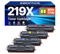 219X W2190X 219A MFP 3302FDWG Toner with Chip Compatible with HP 219X 219A Toner for Color Laserjet Pro MFP 3302FDWG 3302SDWG 3302FDNG 3302FDW 3302SDW 3302FDN (Black Cyan Yellow Magenta, Pack of 4)