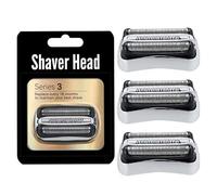 21B Replacement Foil Heads ,Compatible For Braun, Series 3 Shaver 3000s,3010s,3020s,3030s,3040s,3050cc,3070cc,3080s,3090cc,320,330,340,350cc Electric Shaver Accessories(THREE (32S))