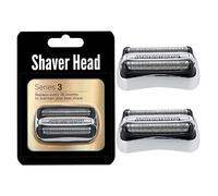 21B Replacement Foil Heads ,Compatible For Braun, Series 3 Shaver 3000s,3010s,3020s,3030s,3040s,3050cc,3070cc,3080s,3090cc,320,330,340,350cc Electric Shaver Accessories(TWO (32S))