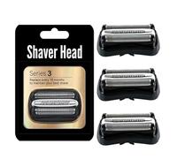 21B Replacement Foil Heads ,Compatible For Braun, Series 3 Shaver 3000s,3010s,3020s,3030s,3040s,3050cc,3070cc,3080s,3090cc,320,330,340,350cc Electric Shaver Accessories(THREE (32B))