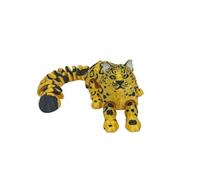 21cm / 8.27inch 3D Printed Animals Snow Leopard with Joint Mobility Poseable Figure Can Lie Down But Not Stand Up Articulated Animal Toy 3D Printed Creature Flexible Animals for Desk Decor (D)