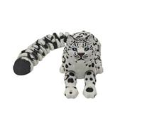 21cm / 8.27inch 3D Printed Animals Snow Leopard with Joint Mobility Poseable Figure Can Lie Down But Not Stand Up Articulated Animal Toy 3D Printed Creature Flexible Animals for Desk Decor (AA)