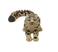 21cm / 8.27inch 3D Printed Animals Snow Leopard with Joint Mobility Poseable Figure Can Lie Down But Not Stand Up Articulated Animal Toy 3D Printed Creature Flexible Animals for Desk Decor (B)