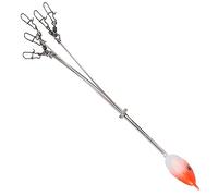 21cm / 8.3inch Umbrella Rig Fishing Lure Bass Bait Kit, 5 Arms Alabama Umbrella Jig Head Fishing Rig Bait Lures With Snap Swivels for Trout Perch Walleye (Red)