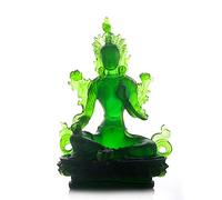 21Cm/8 Inch High Resin Green Tara Statue Sculpture Buddha Statue Tantric Buddhist Statuette Figurine Decoration Tibetan Buddhist Supplies Home Decor Ornament to Ensure Safety Art collection