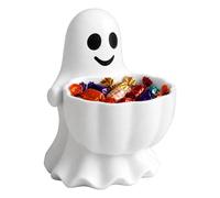 21cm Ghost Candy Bowl, Resin Halloween Sweet Holder Decoration | Cute Ghost Design Adds Festive Charm, Generous Capacity For Sweets/snacks, Suits Table/mantel/entryway, Great