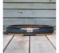 21Cm Glazed Bonsai Pot - Oval - 21Cm X 16Cm X 3Cm - Blue