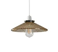 Amber Glass Lamp Shade - 21cm Cone Shape Ceiling Light Shade, Easy Fit Hanging Pendant Replacement Light for Living Room, Kitchen - Modern Vintage Style (Style 5)