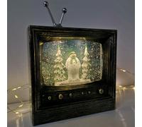 21cm Snowtime Musical Dual Power LED Christmas Glitter Water Spinner Retro TV The Snowman & The Snow dog™ Scene Samuel Alexander Brown One Size