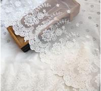 21CM Width Europe Rose Wedding Applique Inelastic Embroidery Lace Trim,Curtain Tablecloth Slipcover Bridal DIY Clothing/Accessories.(2 Yards in one Package) (Ivory)