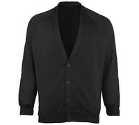 21FASHION Adults Kids Open Front Button Cardigan Girls Boys School Office Pocketed Sweater Top Black Medium