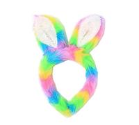 21Fashion Girls Headband Rainbow Rabbit Ears Womens Faux Fur Head Wear Fancy Costume Rabbit Ears Rainbow Headband OS