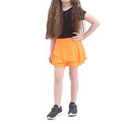 21Fashion Girls Neon Mini RARA Frill Shorts Skirt Childrens 80s Theme Party Fancy Skirt Neon Orange 11-12 Years